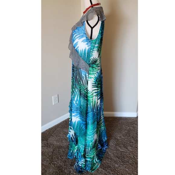 Calvin Klein Tropical Palm Maxi Resort Dress Size 12 NWT - Picture 3 of 8